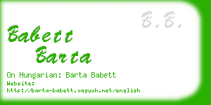 babett barta business card